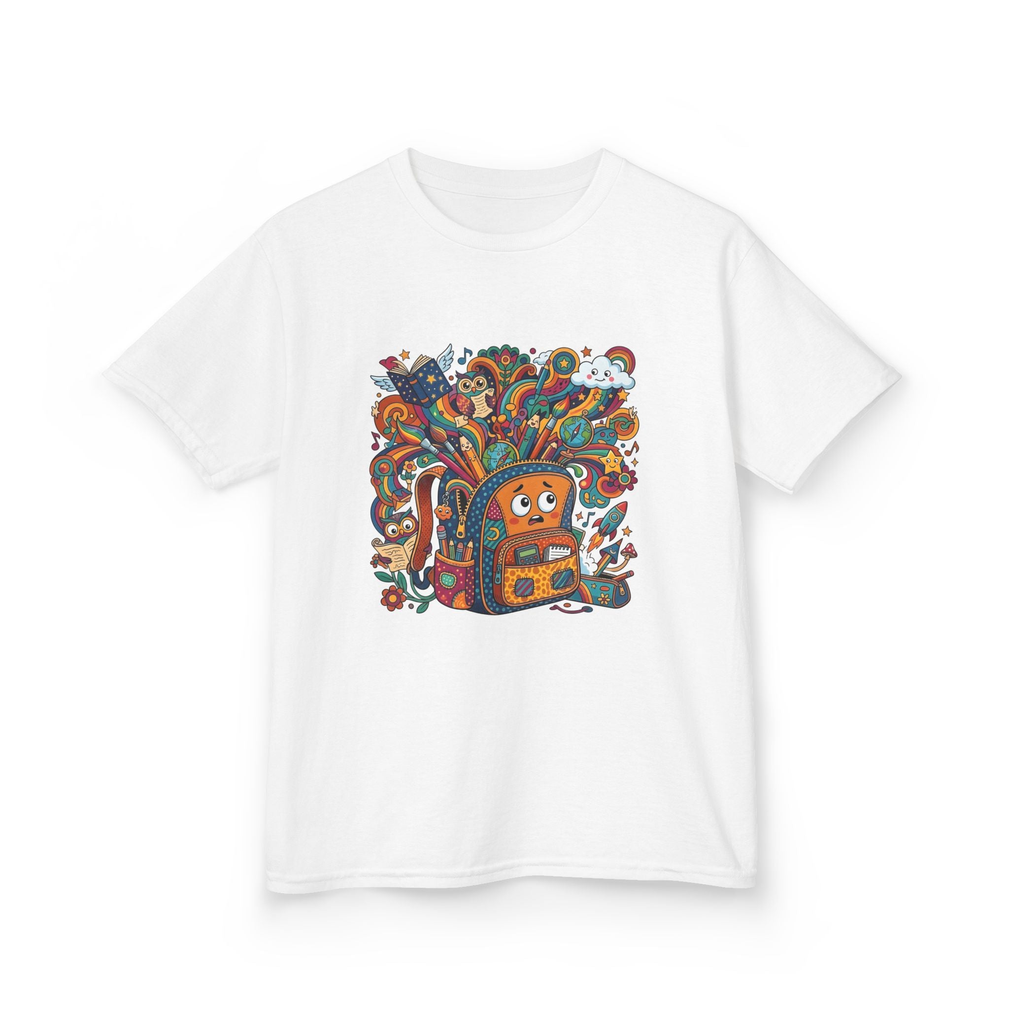 Kids Tee - Whimsical School Owl & Backpack | Back to School 2026