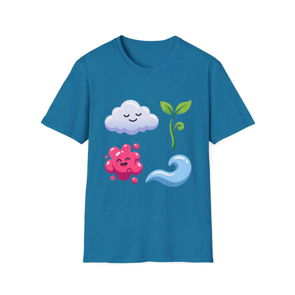 Cute Nature T-Shirt - Whimsical Cloud Sprout Wave Design | Unisex
