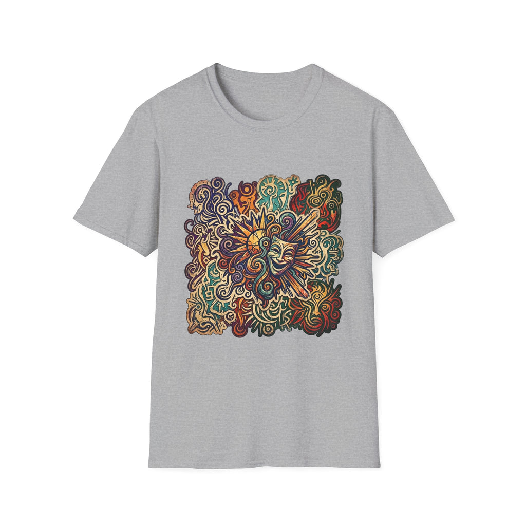 Unisex T-Shirt - Retro Psychedelic Theater Comedy Mask | Abstract Art