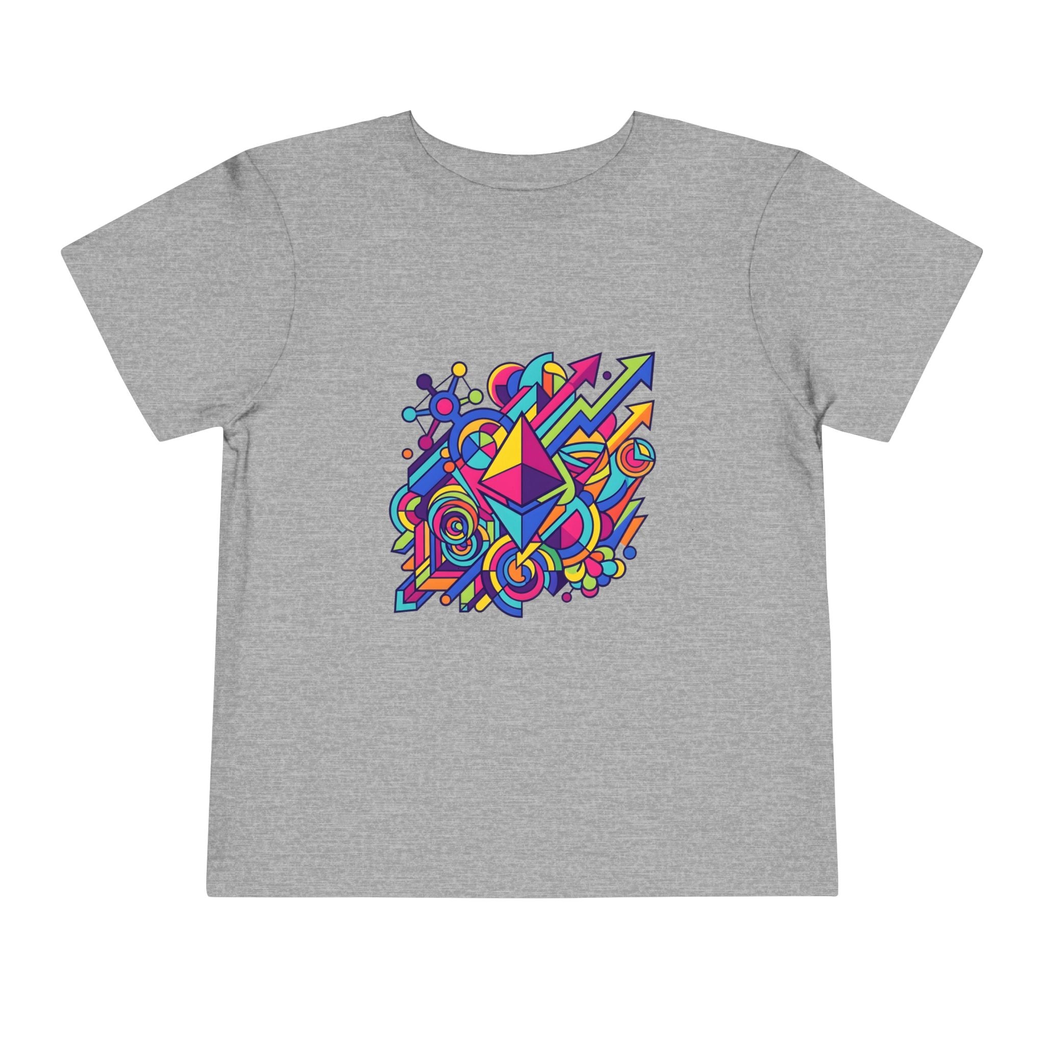 Toddler Crypto Shirt - Neon Geometric Digital Art | Blockchain Kids