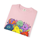 Unisex Garment-Dyed T-Shirt - Diverse Emotional Cartoon Creatures