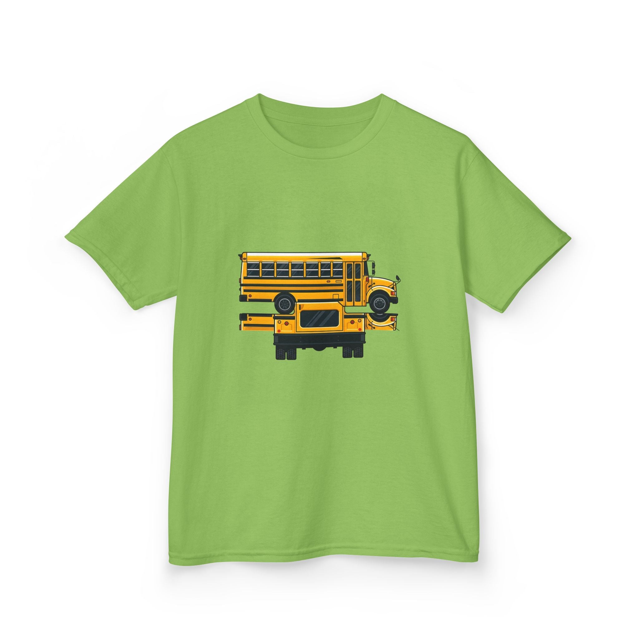 Kids School Bus T-Shirt - Cute Cartoon Reflection | Back to School
