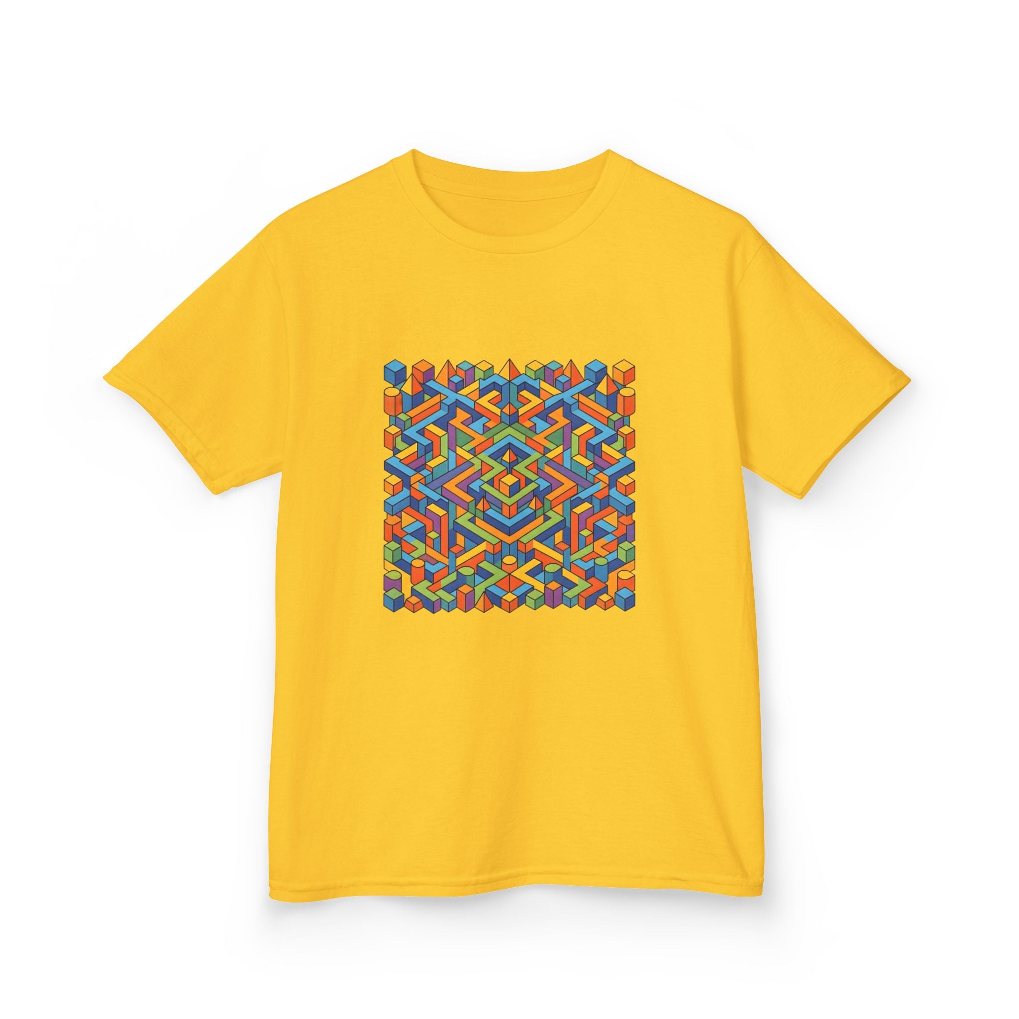 Kids T-Shirt - Colorful Isometric Optical Illusion Maze
