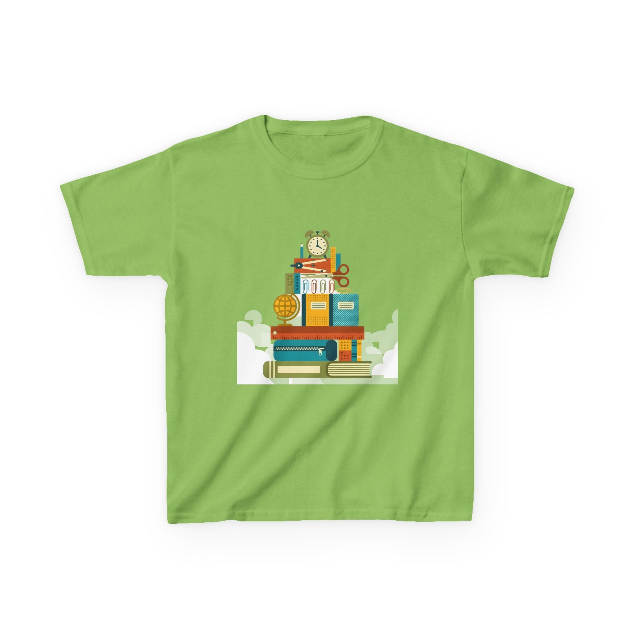 Kids Tee - Flat Vector School Supplies Stack | Back to School 2026