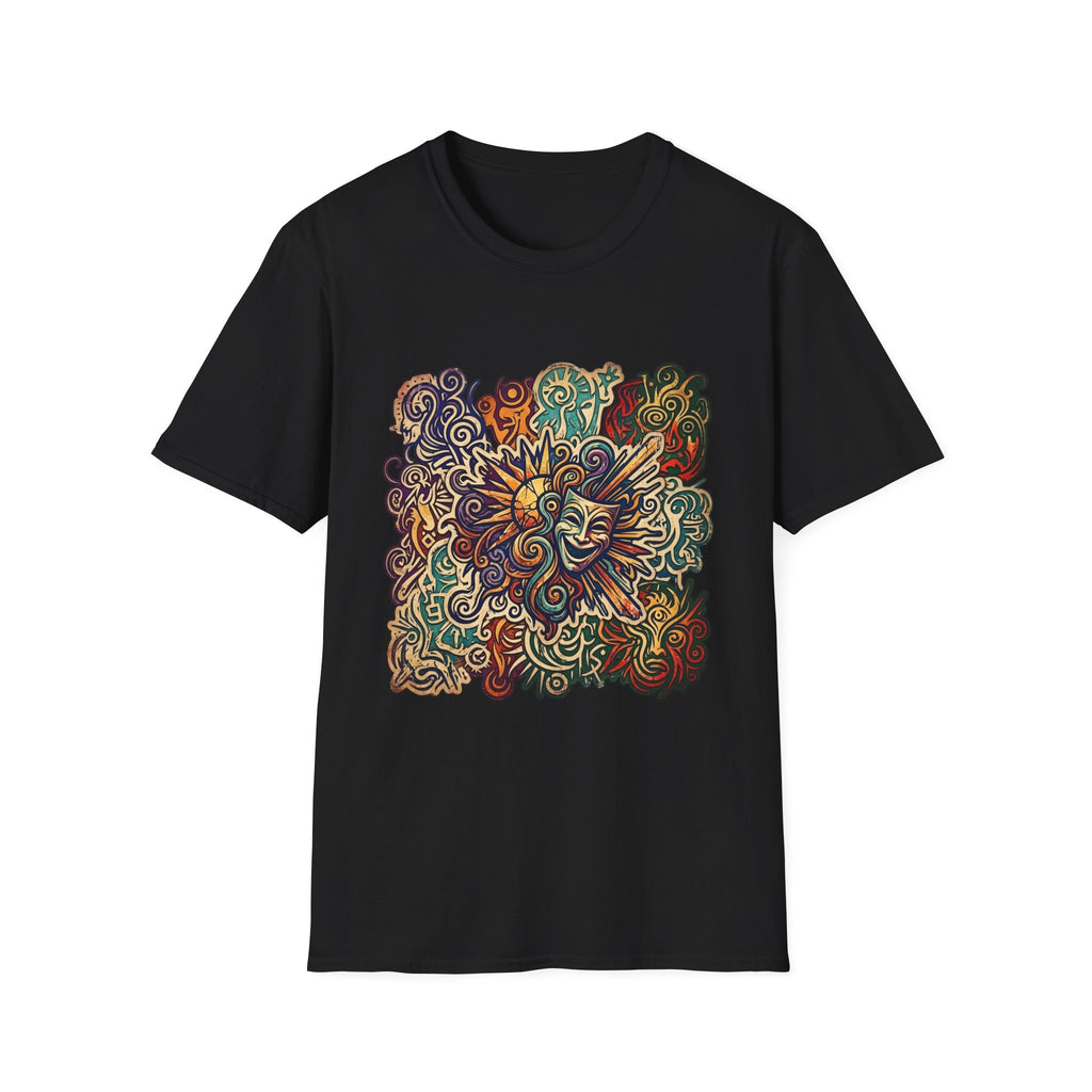 Unisex T-Shirt - Retro Psychedelic Theater Comedy Mask | Abstract Art