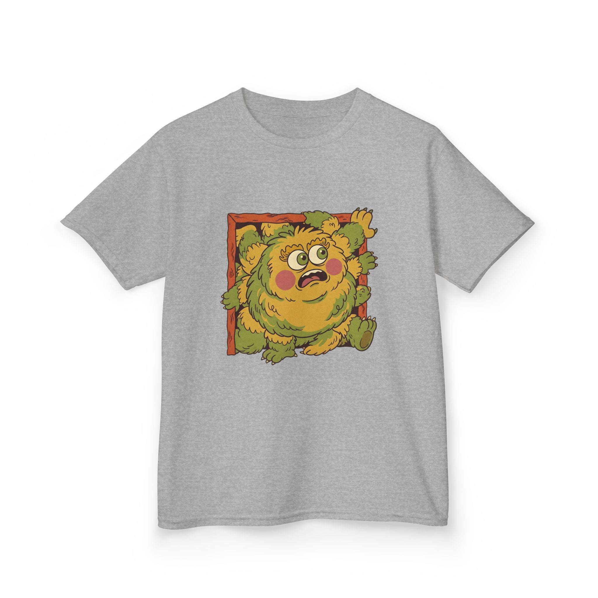 Kids Monster Tee - Whimsical Box Surprise Cartoon | Retro Colors