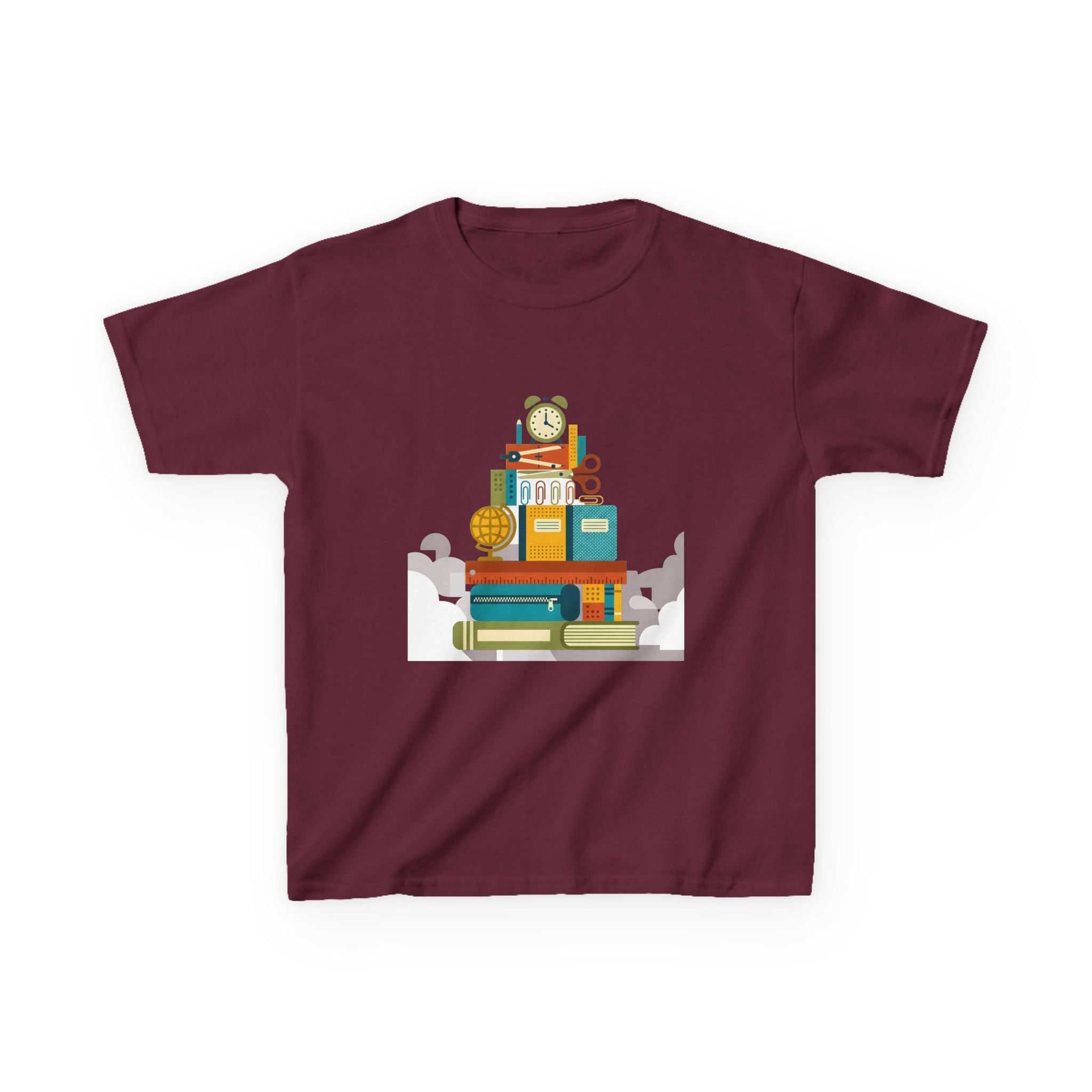 Kids Tee - Flat Vector School Supplies Stack | Back to School 2026
