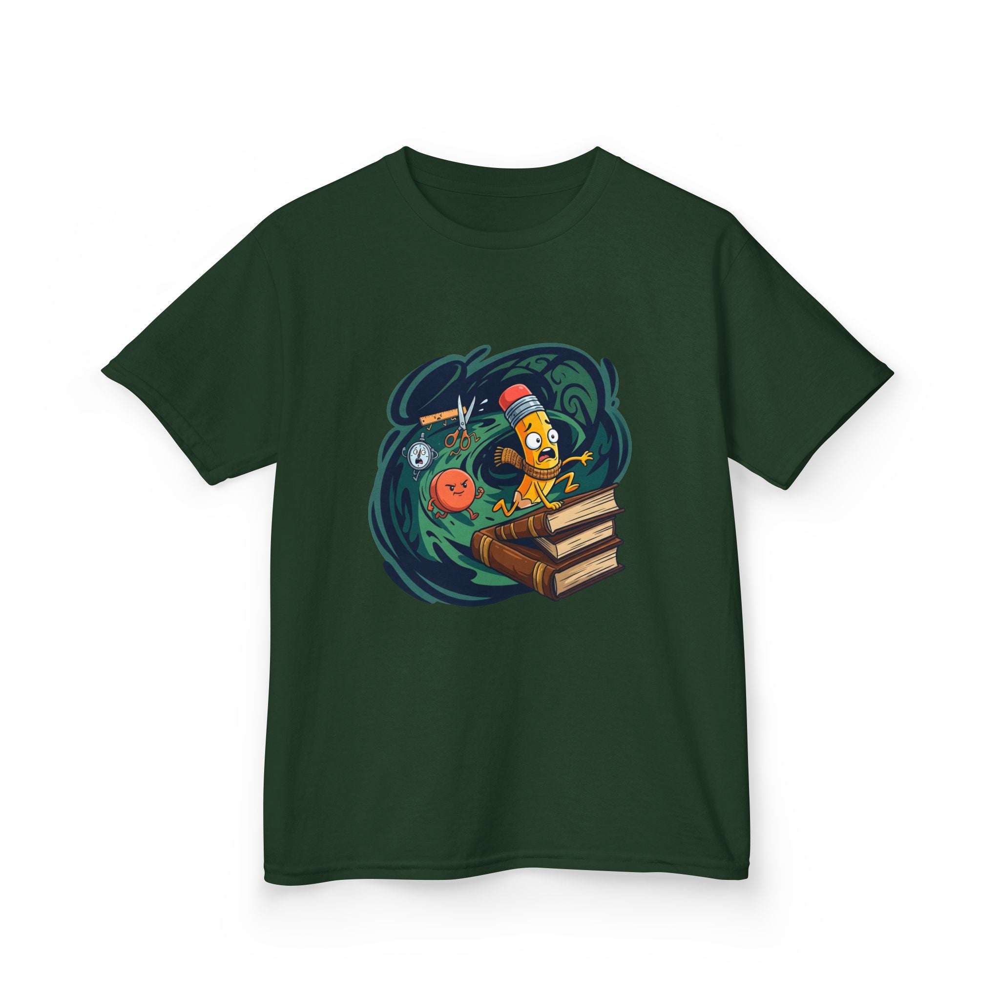 Kids School Supplies Tee - Whimsical Cartoon Design | Back to School