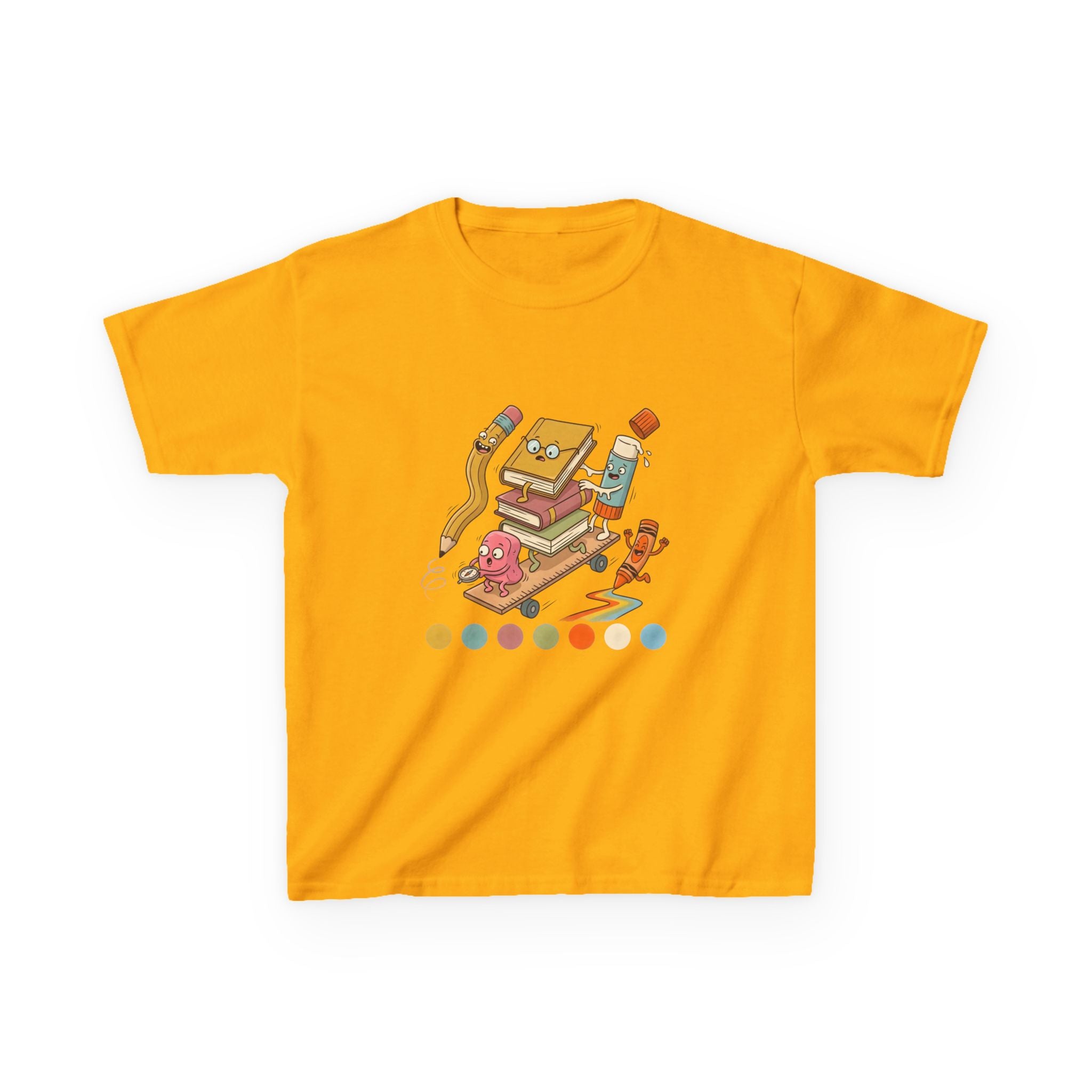 Kids T-Shirt - Cute Cartoon School Supplies | Back to School 2026