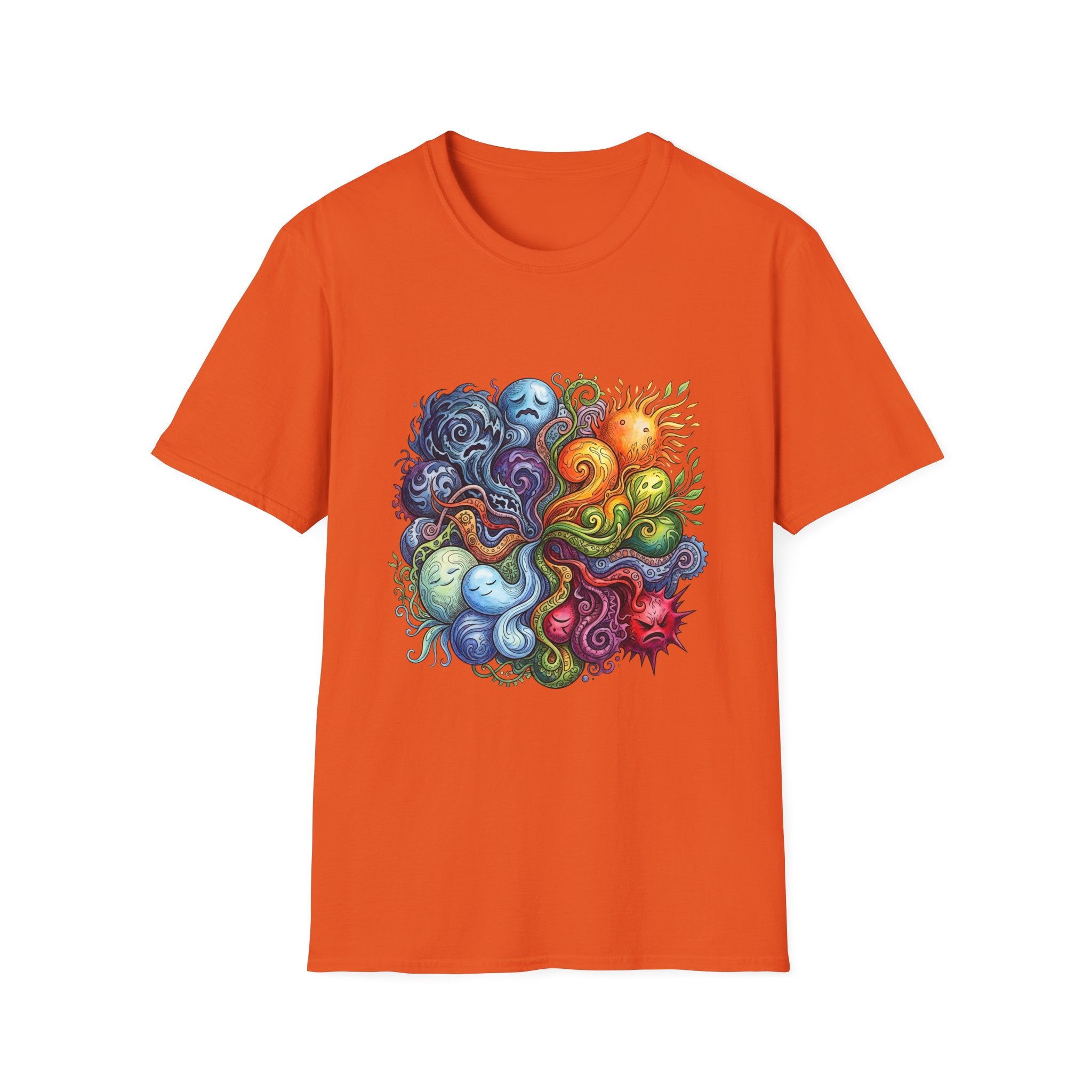 Abstract T-Shirt - Whimsical Watercolor Mandala | Surreal Figures
