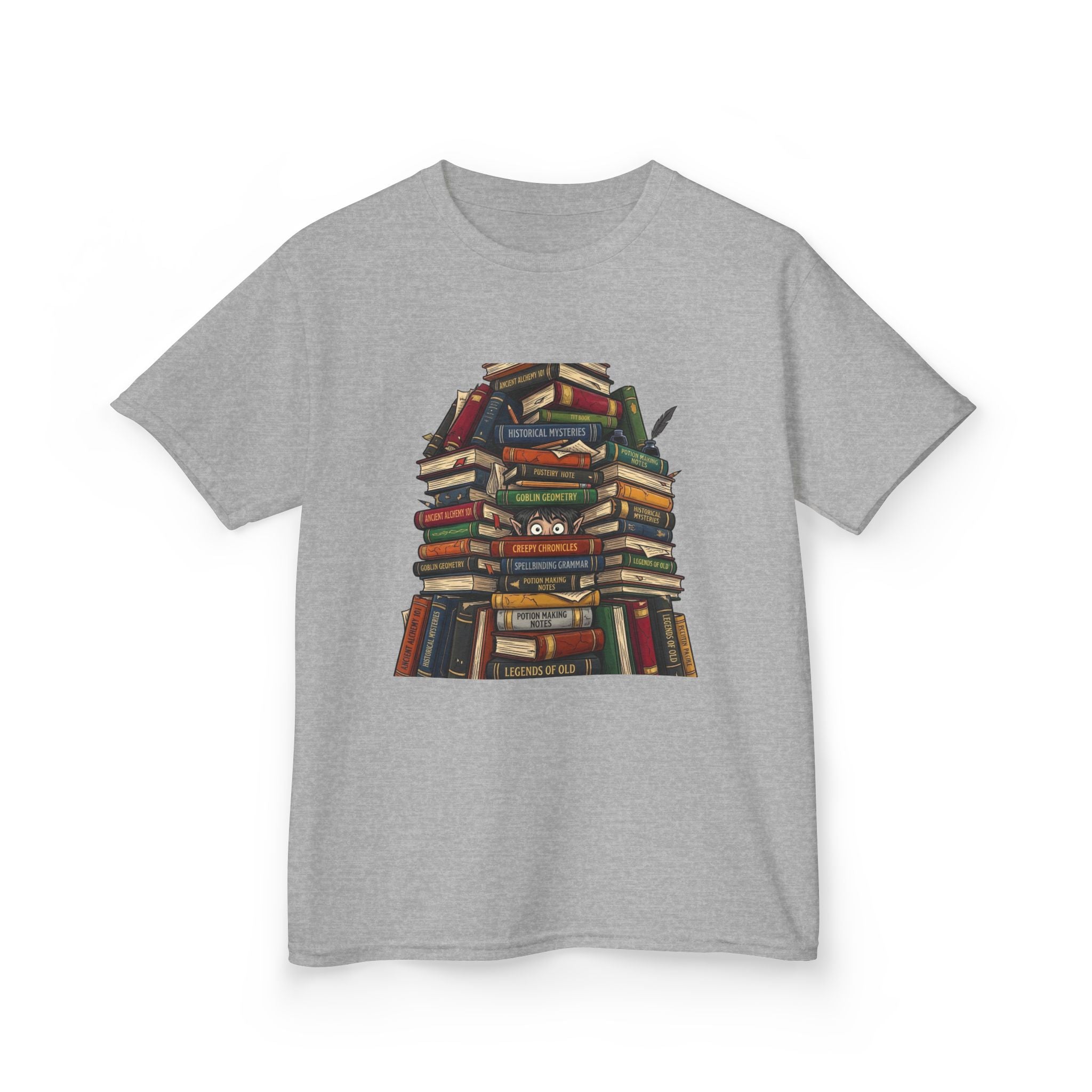 Kids Magic Studies Tee - Whimsical Fantasy Books & Goblin Geometry