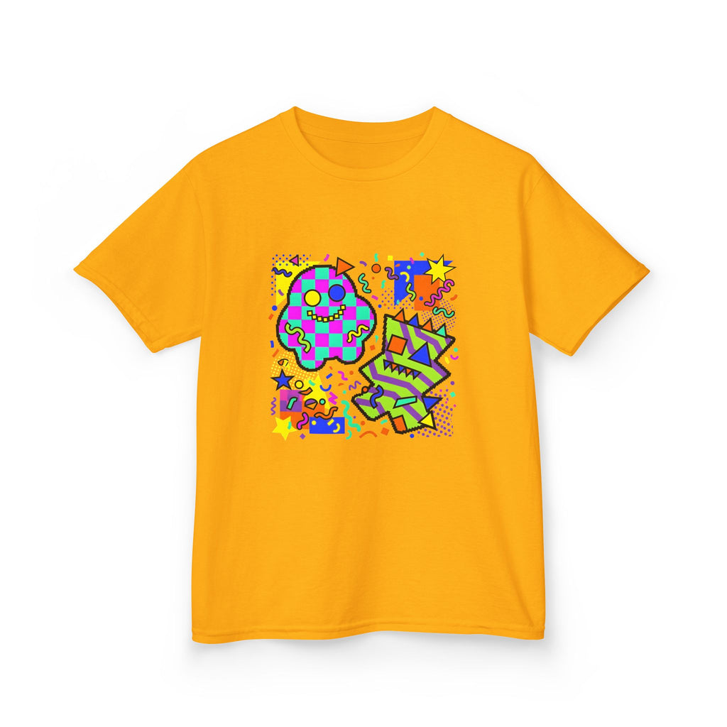 Kids Tee - Playful 90s Geometric Monsters | Retro Abstract