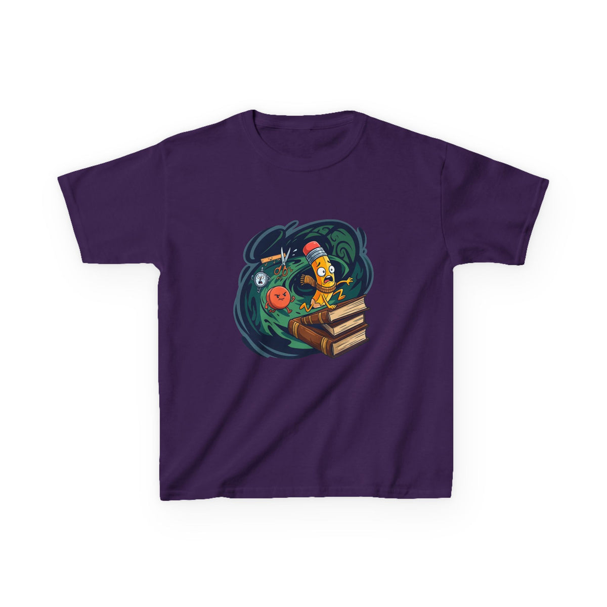 Kids School Supplies Tee - Whimsical Cartoon Design | Back to School