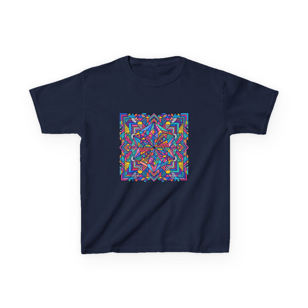 Kids Tee - Retro Geometric Kaleidoscope Abstract | 90s Aesthetic Top
