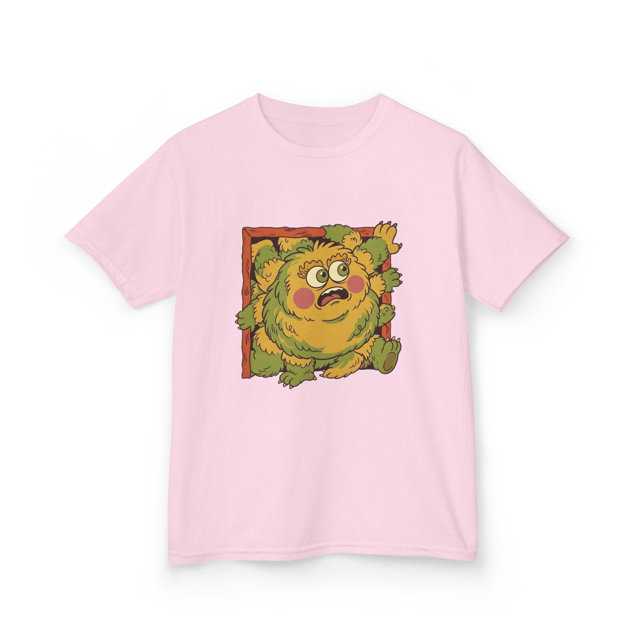 Kids Monster Tee - Whimsical Box Surprise Cartoon | Retro Colors