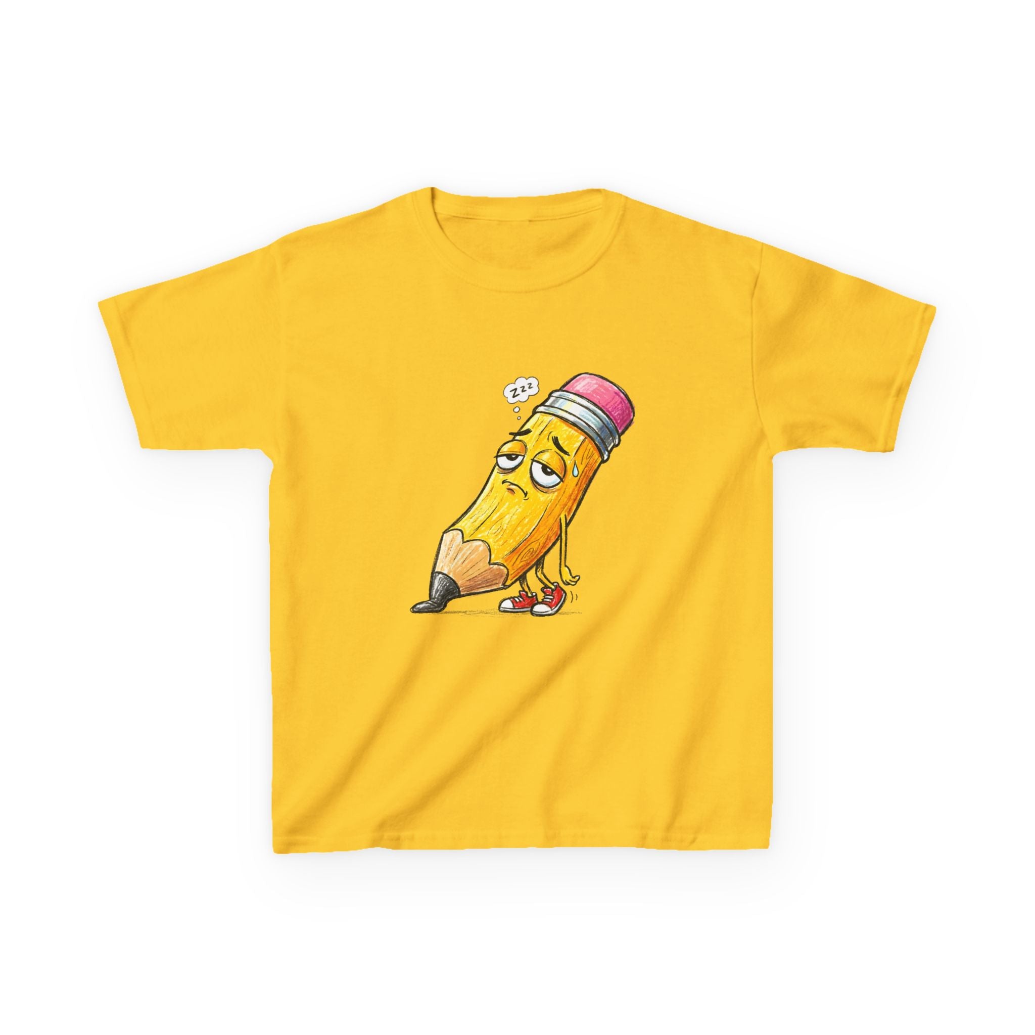 Kids T-Shirt - Tired Pencil Zzz Cartoon | Funny Back to School