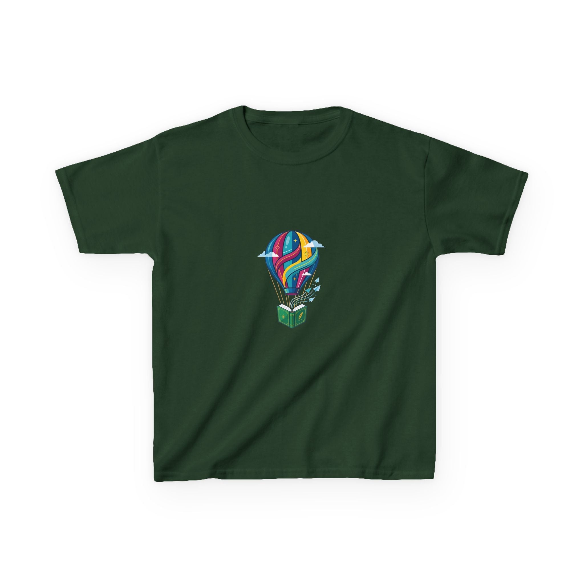 Kids T-Shirt - Bookworm Hot Air Balloon Reading Adventure Tee