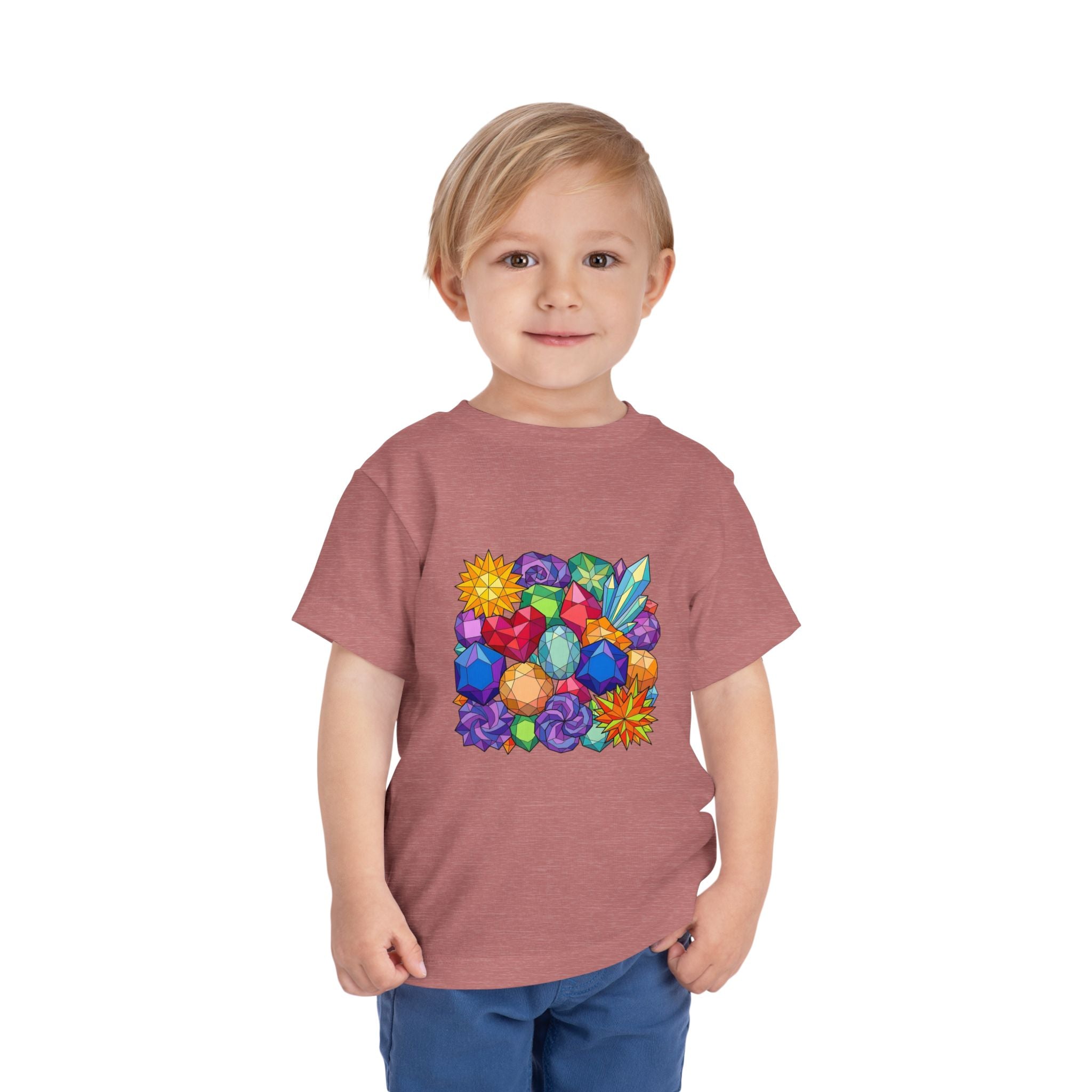 Toddler Tee - Vibrant Geometric Crystal & Gemstone Shirt