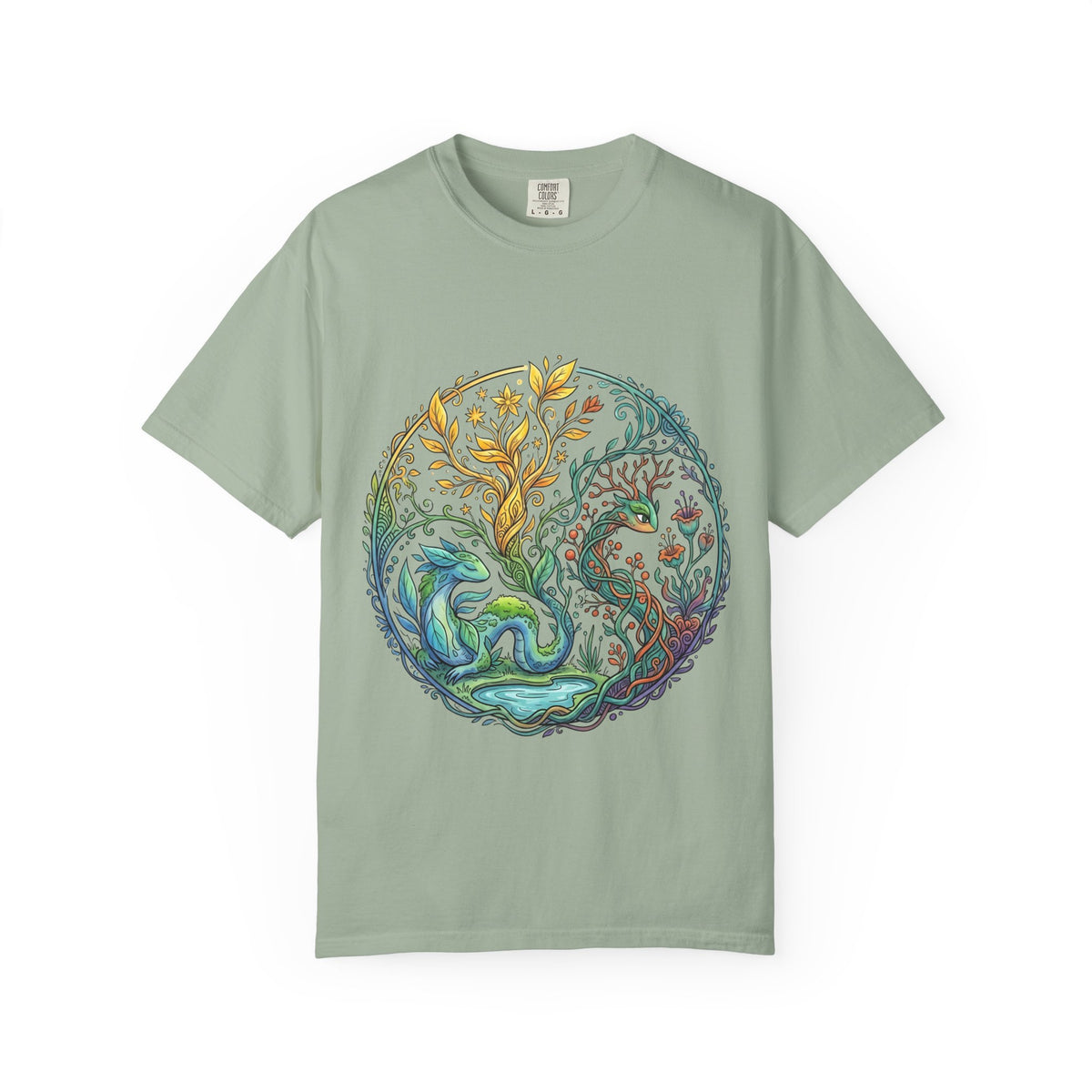 Elemental Dragon Tree T-Shirt - Mystical Nature Art | Comfort Colors