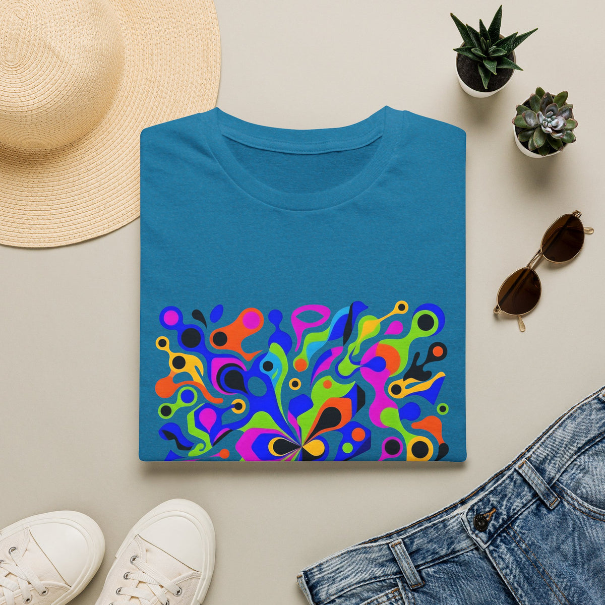 Unisex T-Shirt - Vibrant Organic Abstract | Psychedelic Flow