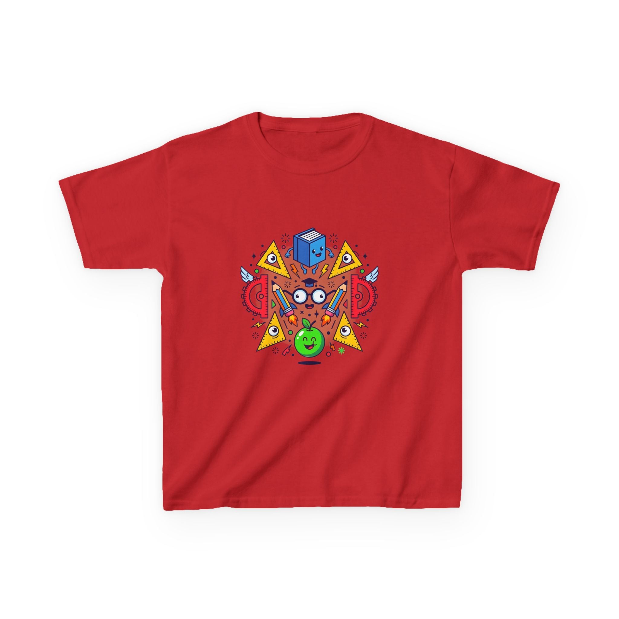 Kids Tee - Cartoon School Supplies & Learning Design | Back to School