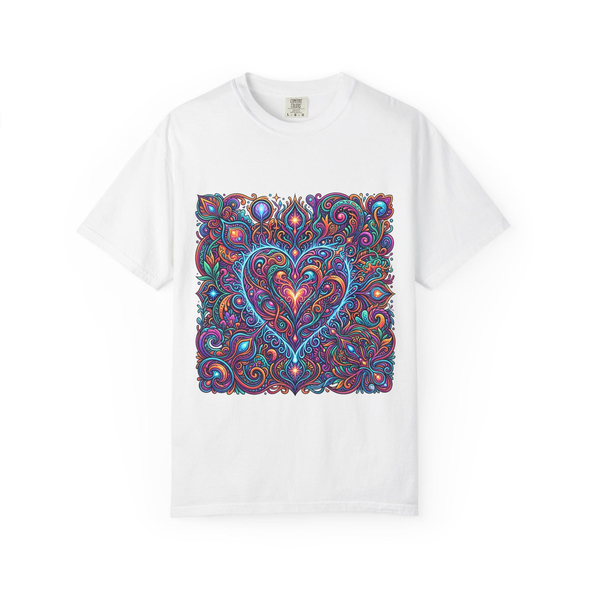 Unisex Garment-Dyed T-shirt - Cosmic Love | Psychedelic Heart Art