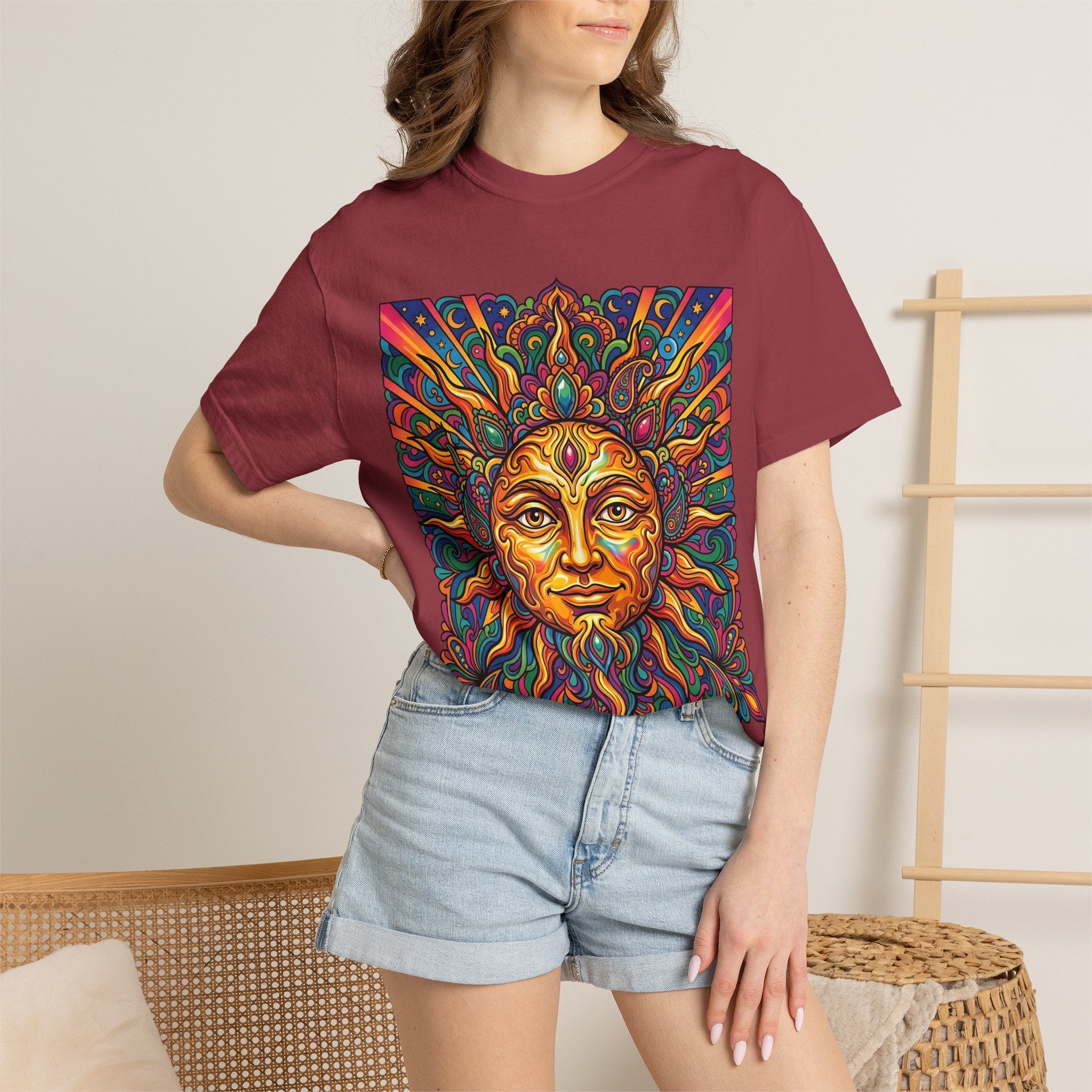 Unisex T-shirt - Psychedelic Sun Boho | Comfort Colors Garment-Dyed