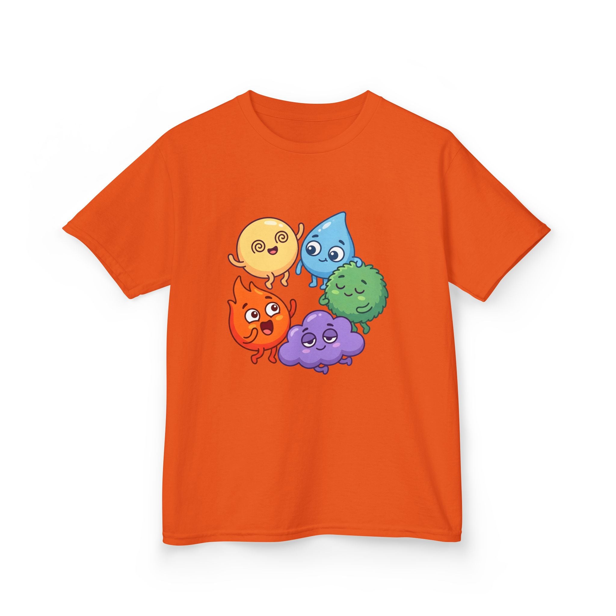 Kids Heavy Cotton Tee - Cute Whimsical Elemental Characters