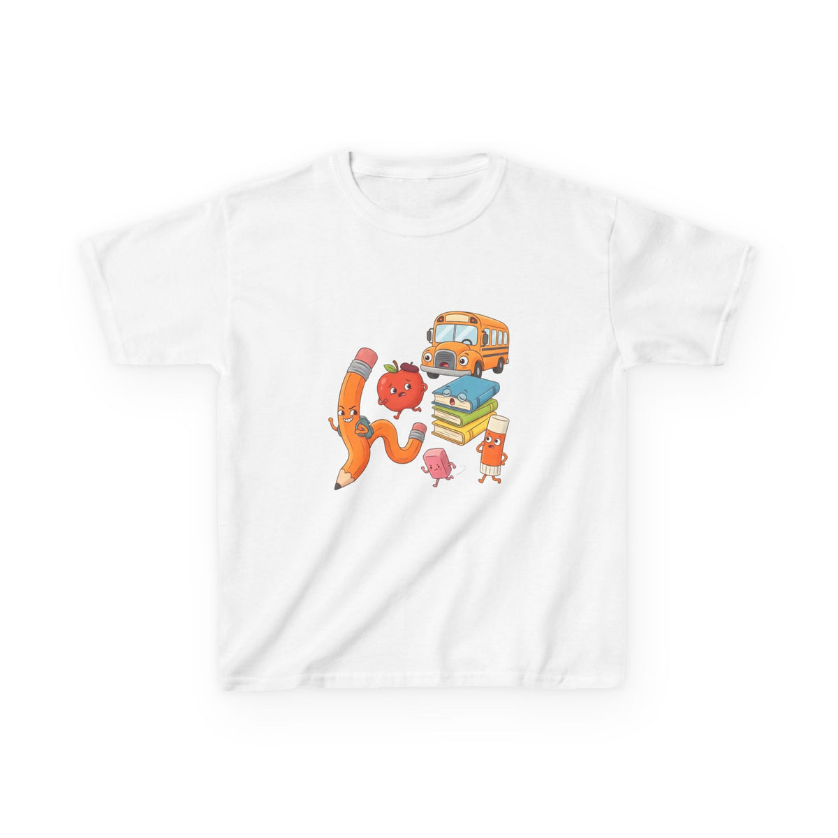 Kids T-Shirt - Cute Cartoon School Supplies | First Day of School