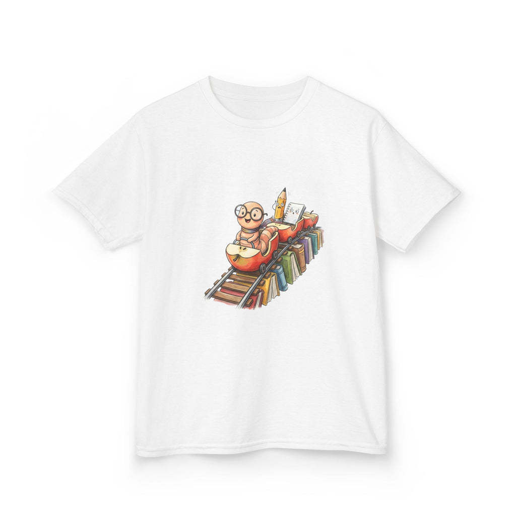 Kids Learning Train Tee - Whimsical Bookworm Education Shirt