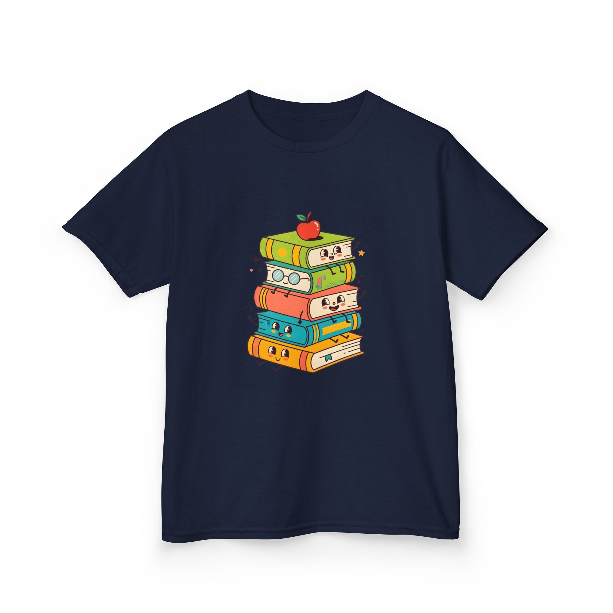 Kids Bookworm Tee - Whimsical Retro Reading & Learning Design