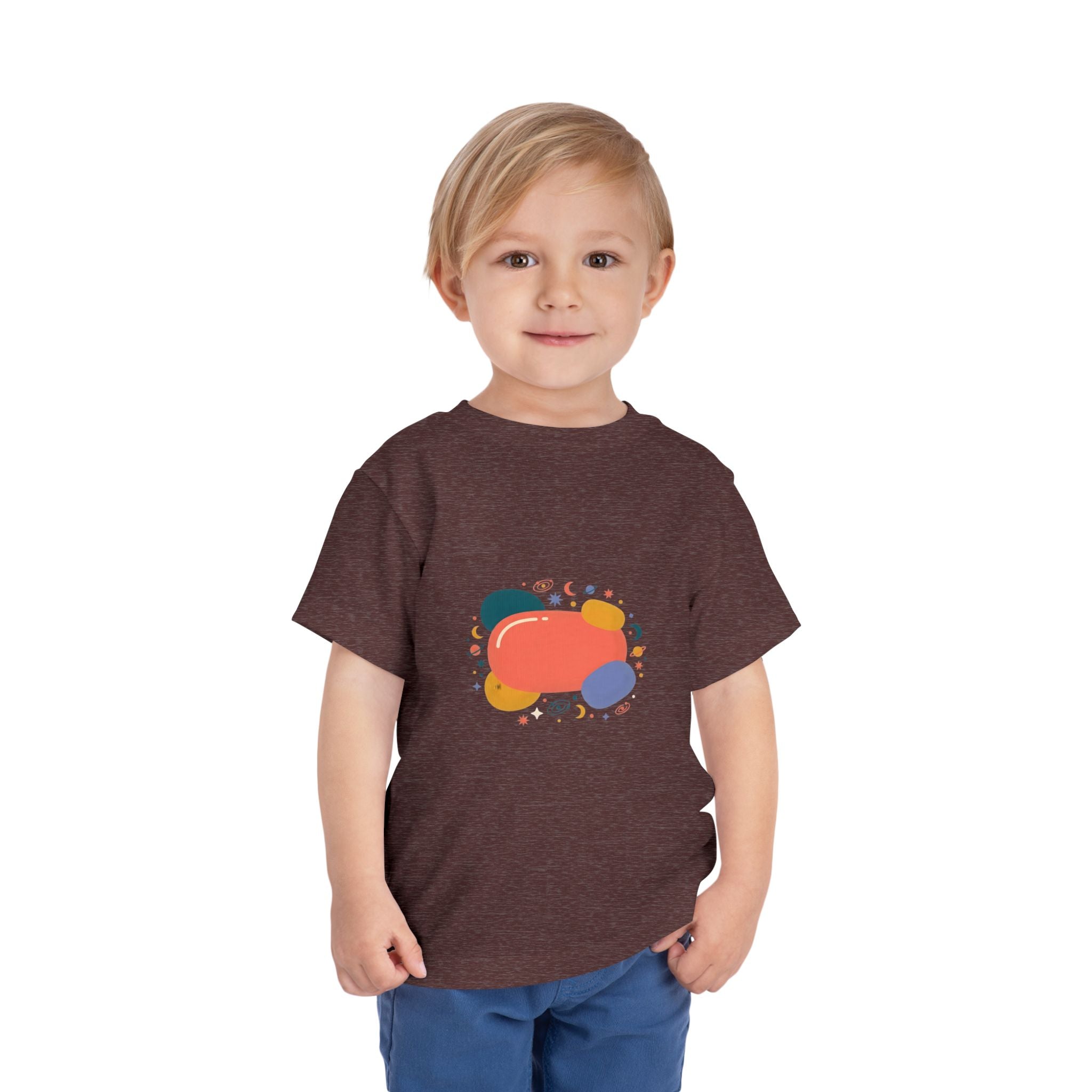 Toddler Short Sleeve Tee - Whimsical Space Design | Kids Cosmic
