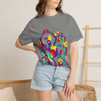 Garment-Dyed T-shirt - Joyful Abstract Creatures | Whimsical Graphic