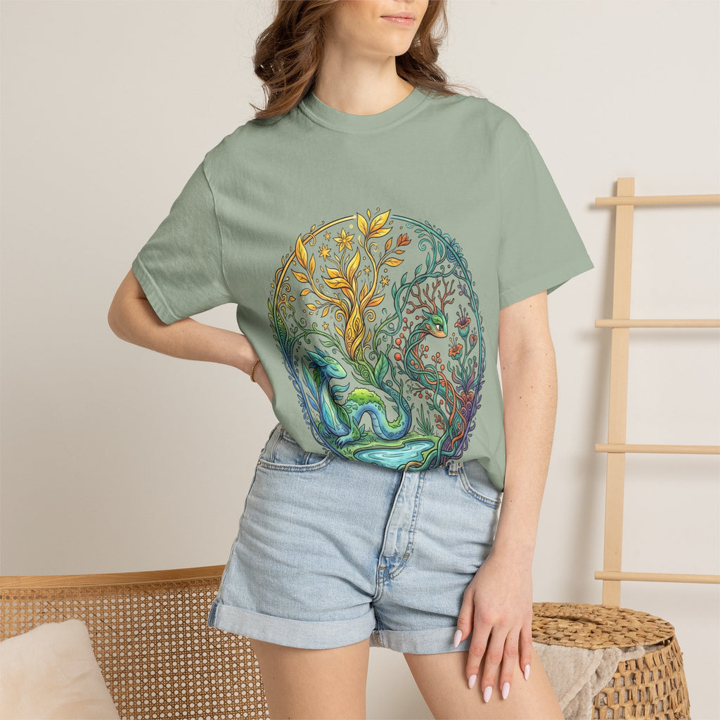 Elemental Dragon Tree T-Shirt - Mystical Nature Art | Comfort Colors