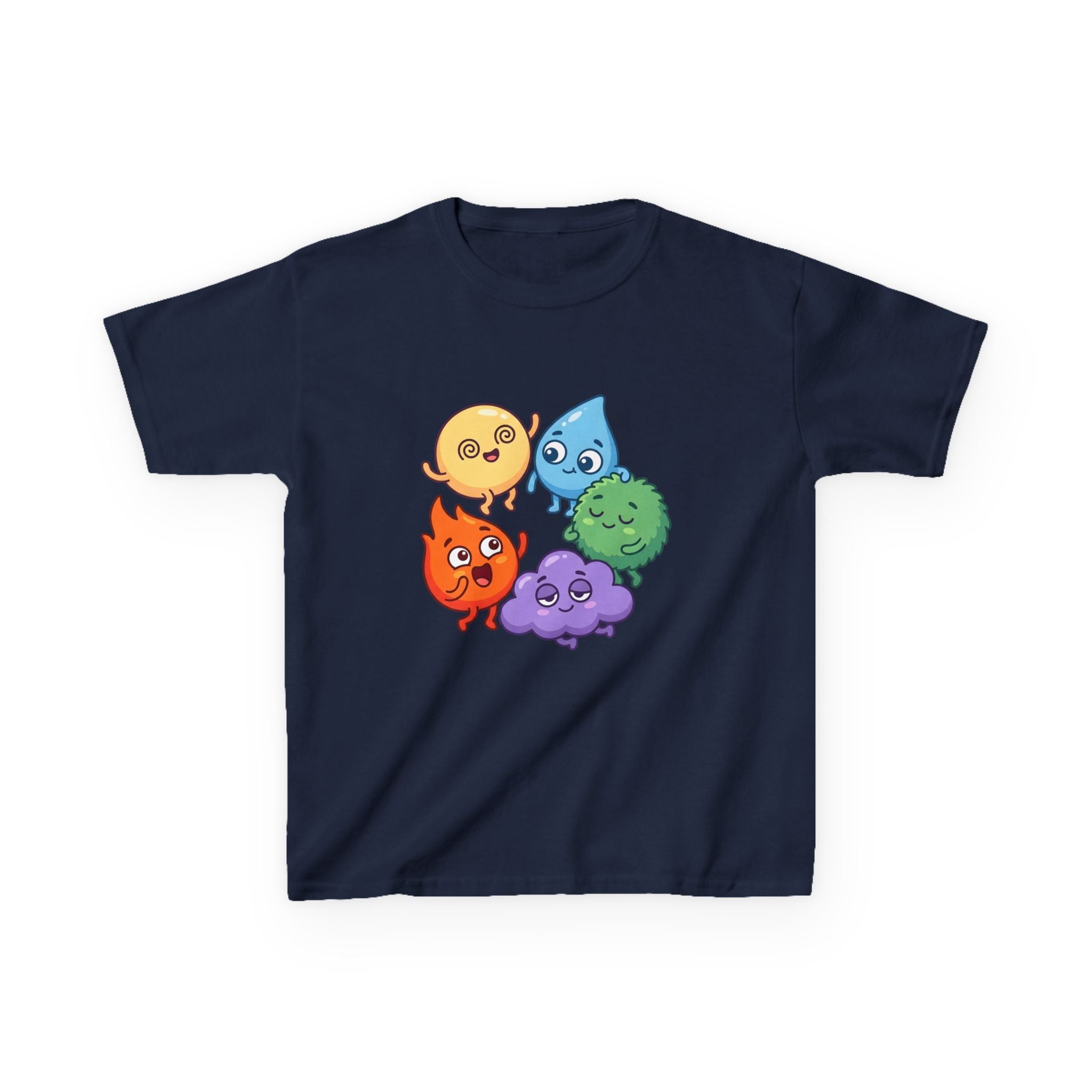 Kids Heavy Cotton Tee - Cute Whimsical Elemental Characters