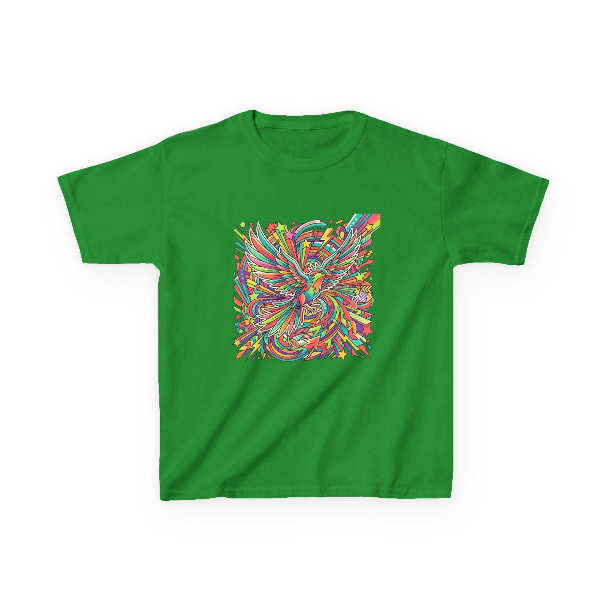 Kids Mythical Phoenix Tee - Energetic Psychedelic Art