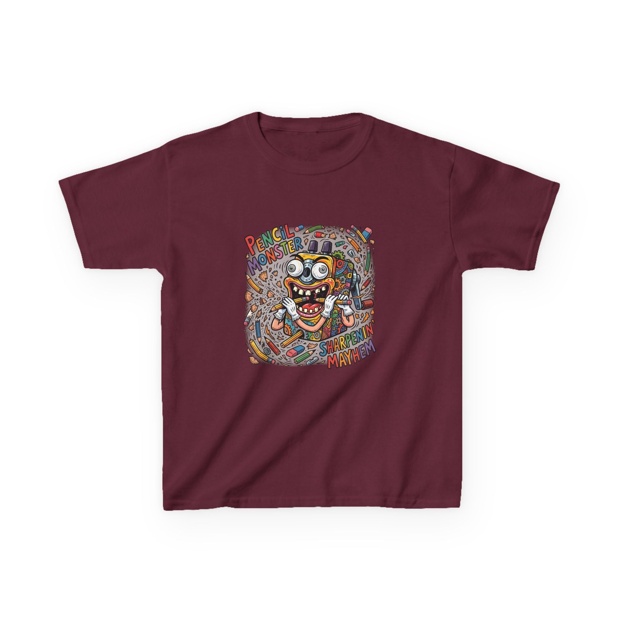 Kids Tee - Pencil Monster "Sharpenin' Mayhem" Cartoon | School