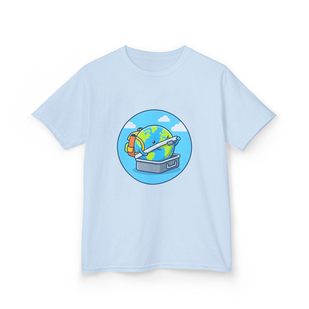 Kids Tee - Cute Earth Travel & School Cartoon Shirt | Adventure