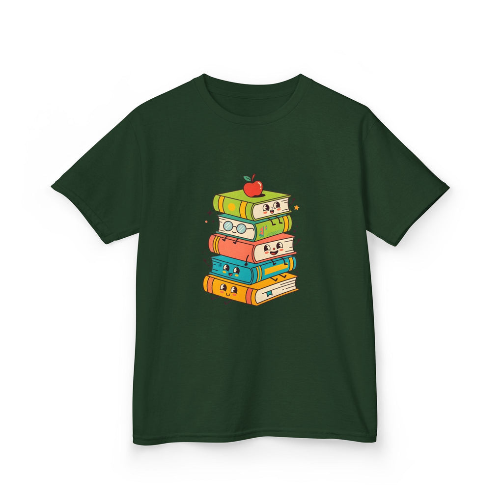 Kids Bookworm Tee - Whimsical Retro Reading & Learning Design