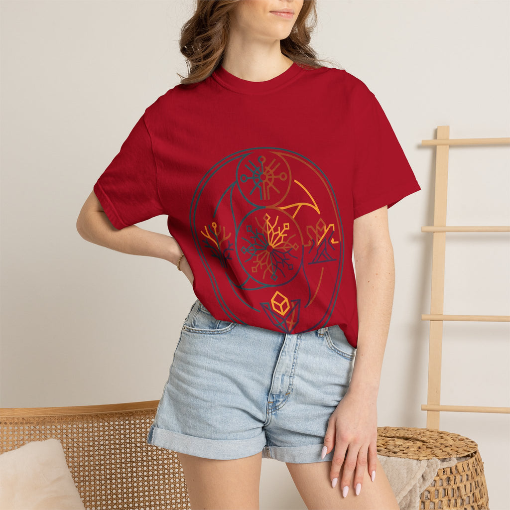 Unisex Garment-Dyed T-Shirt - Minimalist Geometric Nature Art