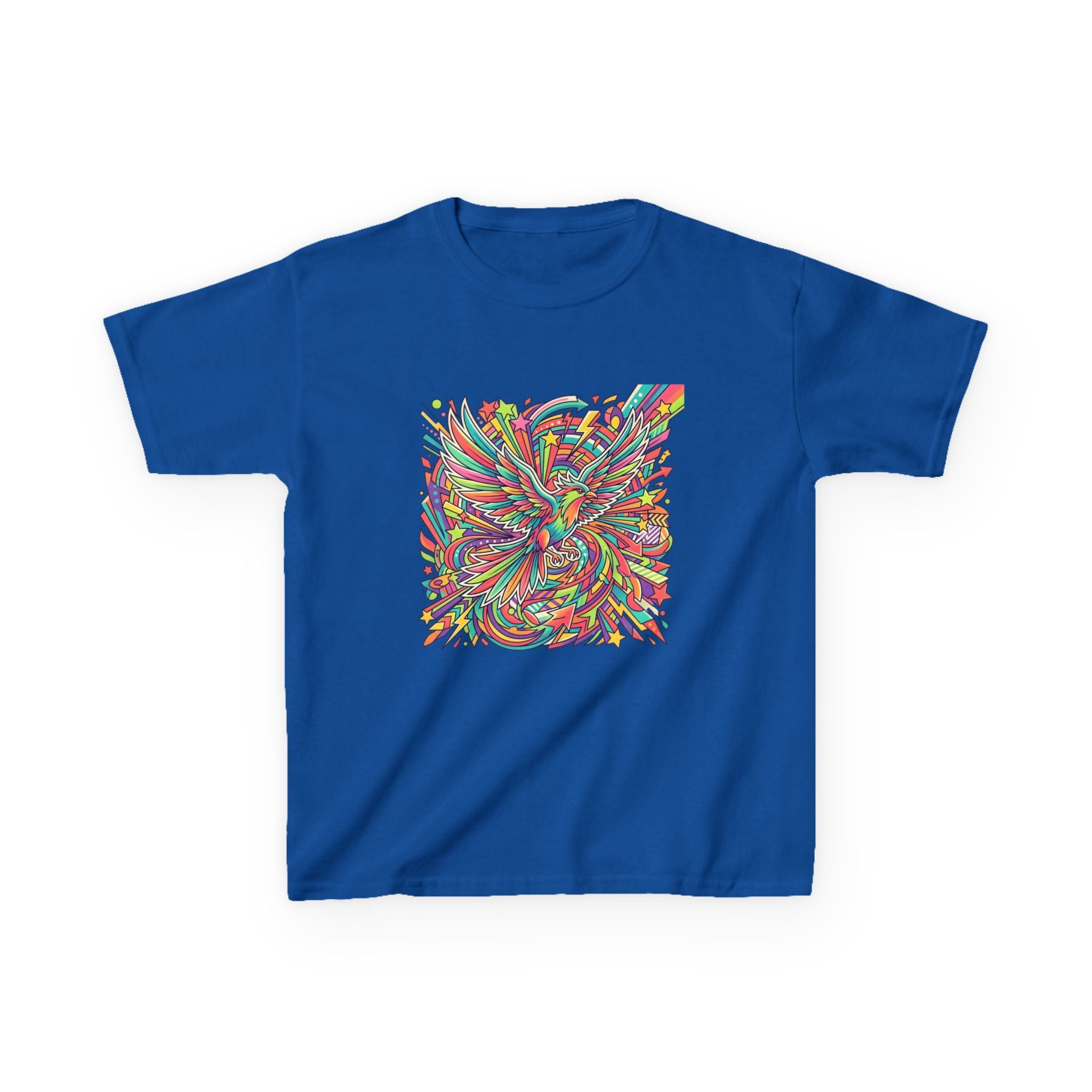 Kids Mythical Phoenix Tee - Energetic Psychedelic Art