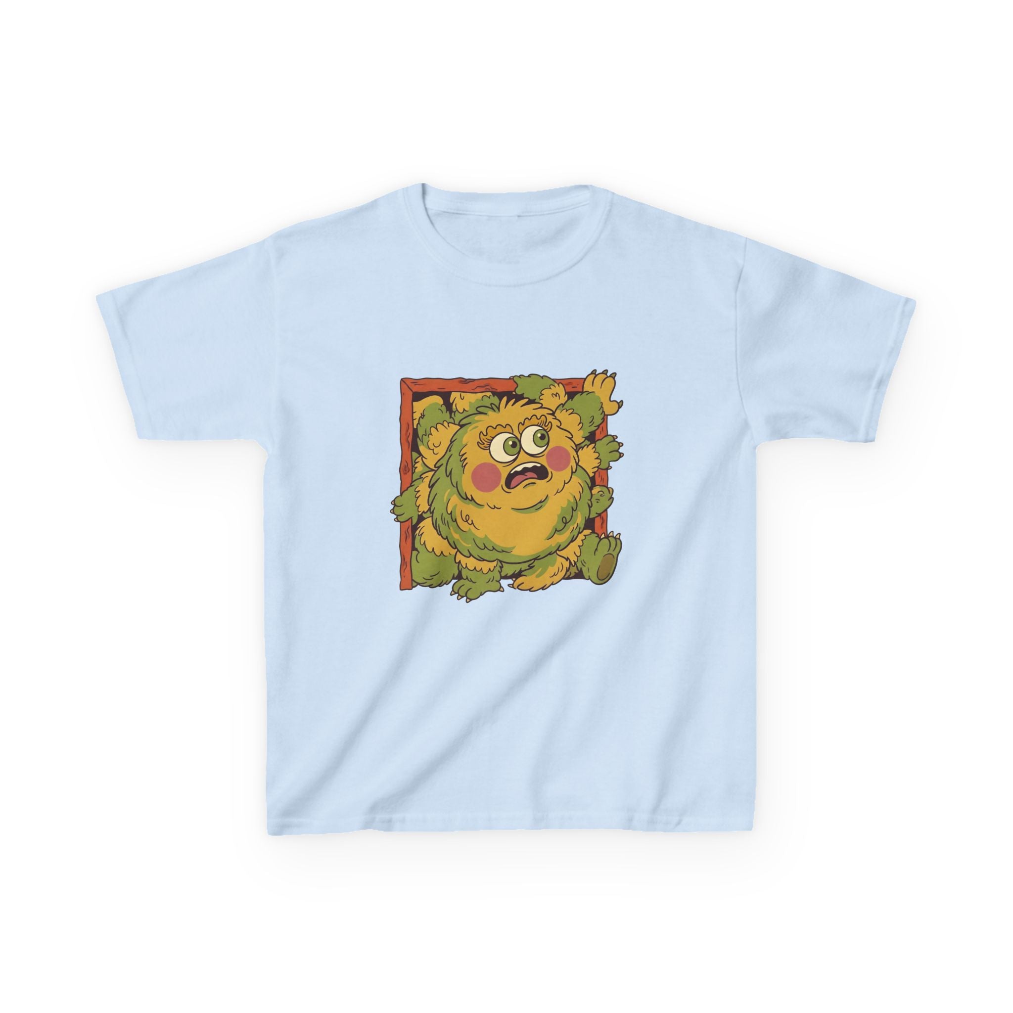 Kids Monster Tee - Whimsical Box Surprise Cartoon | Retro Colors