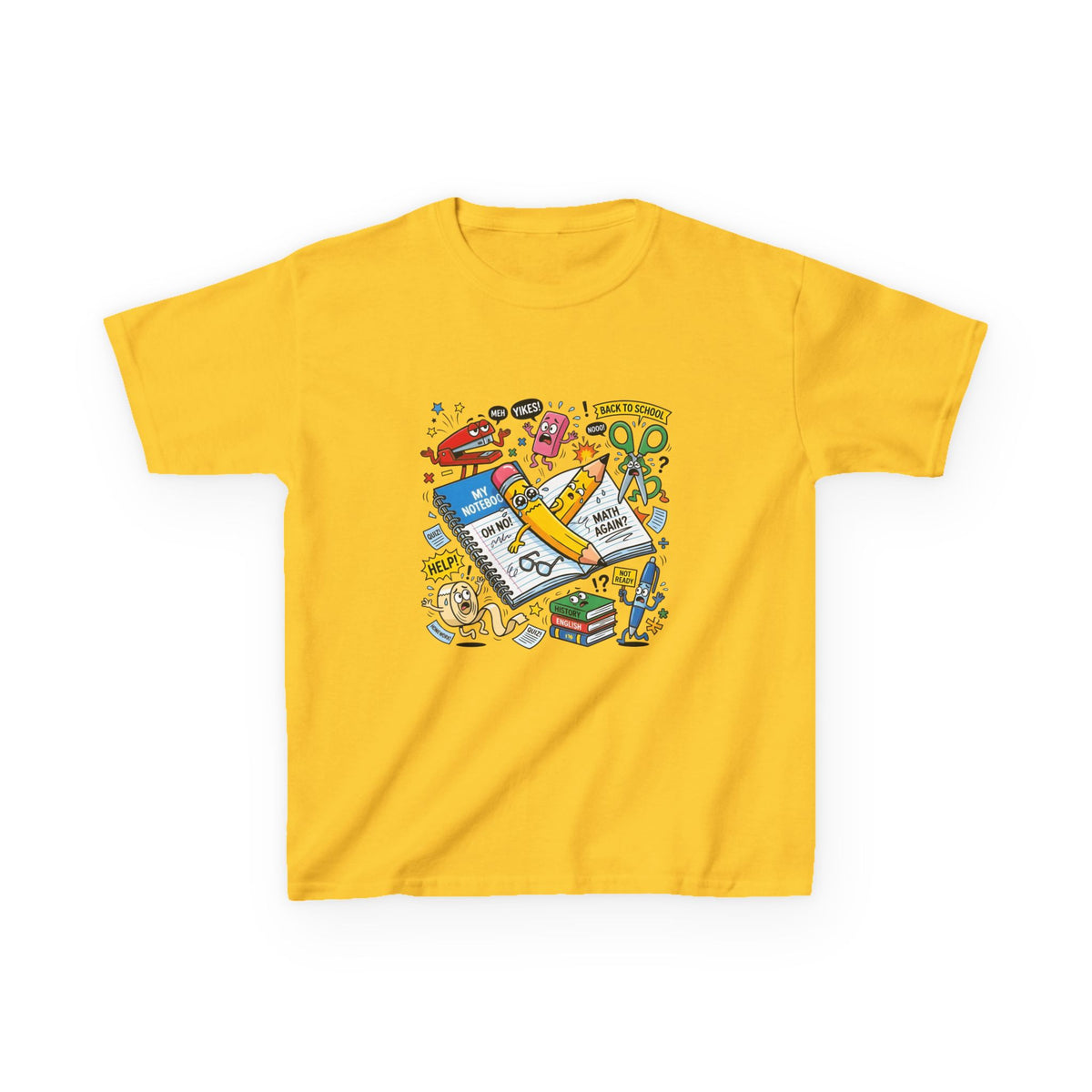 Kids Tee - Back to School Anxiety MEH YIKES! Funny Student