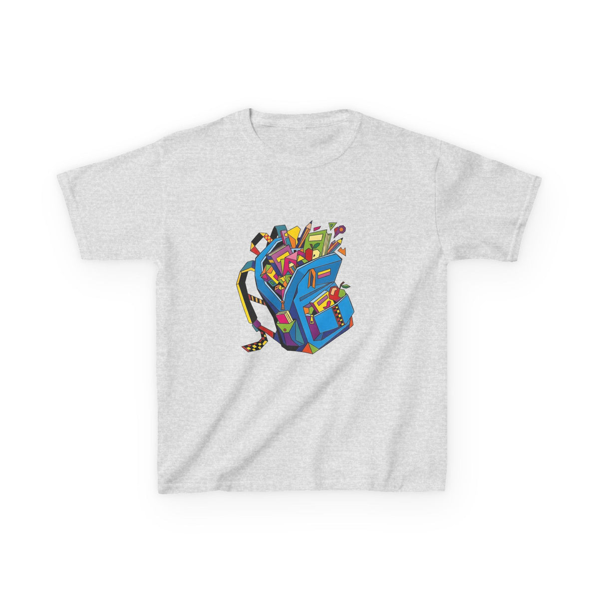 Kids Tee - Vibrant Geometric School Supplies Cartoon | Back to School