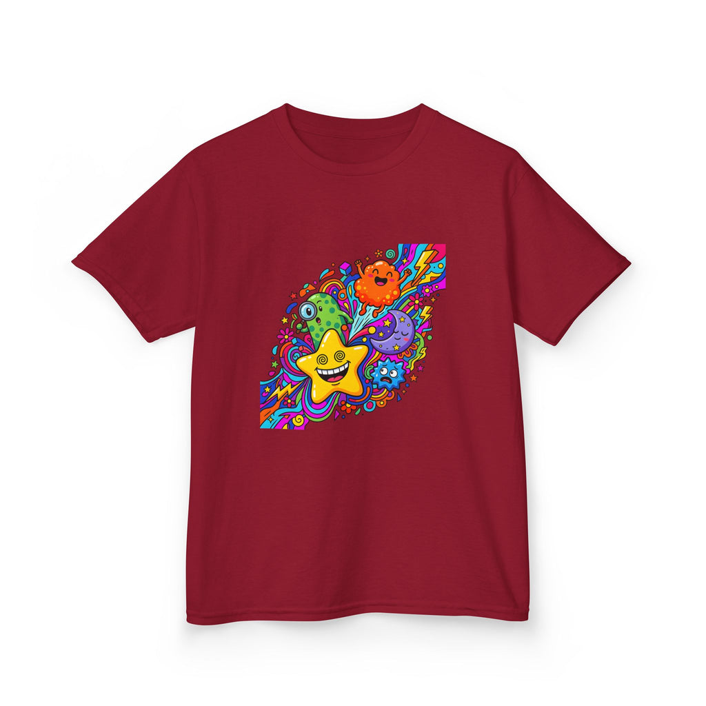Kids Psychedelic Monster Tee - Vibrant Cartoon Doodle Shirt