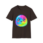 Unisex Kawaii T-Shirt - Happy Rainbow Blob Character Tee