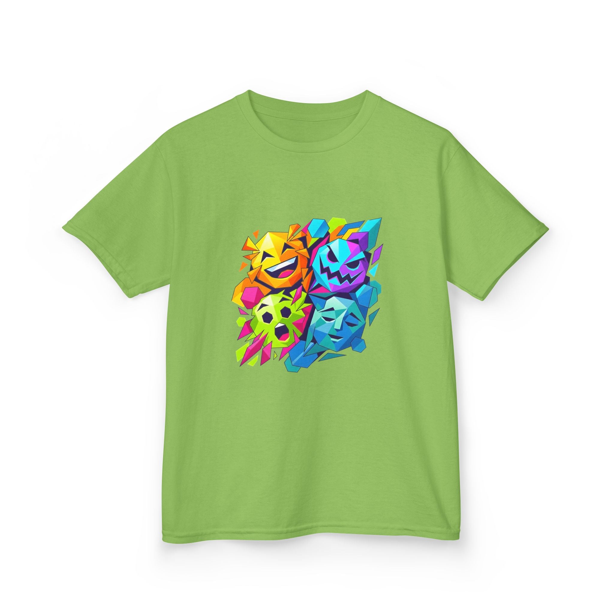 Kids T-Shirt - Vibrant Geometric Faces | Abstract Art