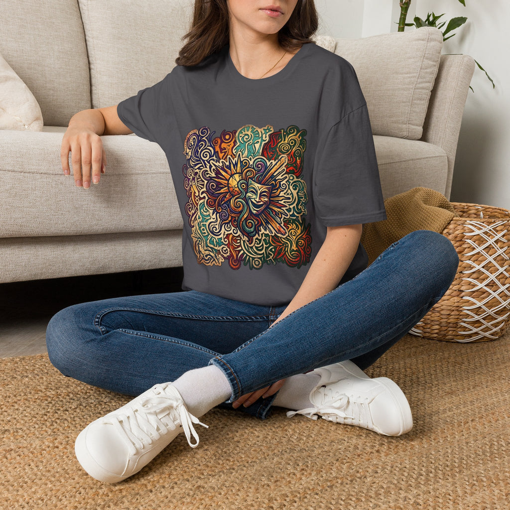 Unisex T-Shirt - Retro Psychedelic Theater Comedy Mask | Abstract Art