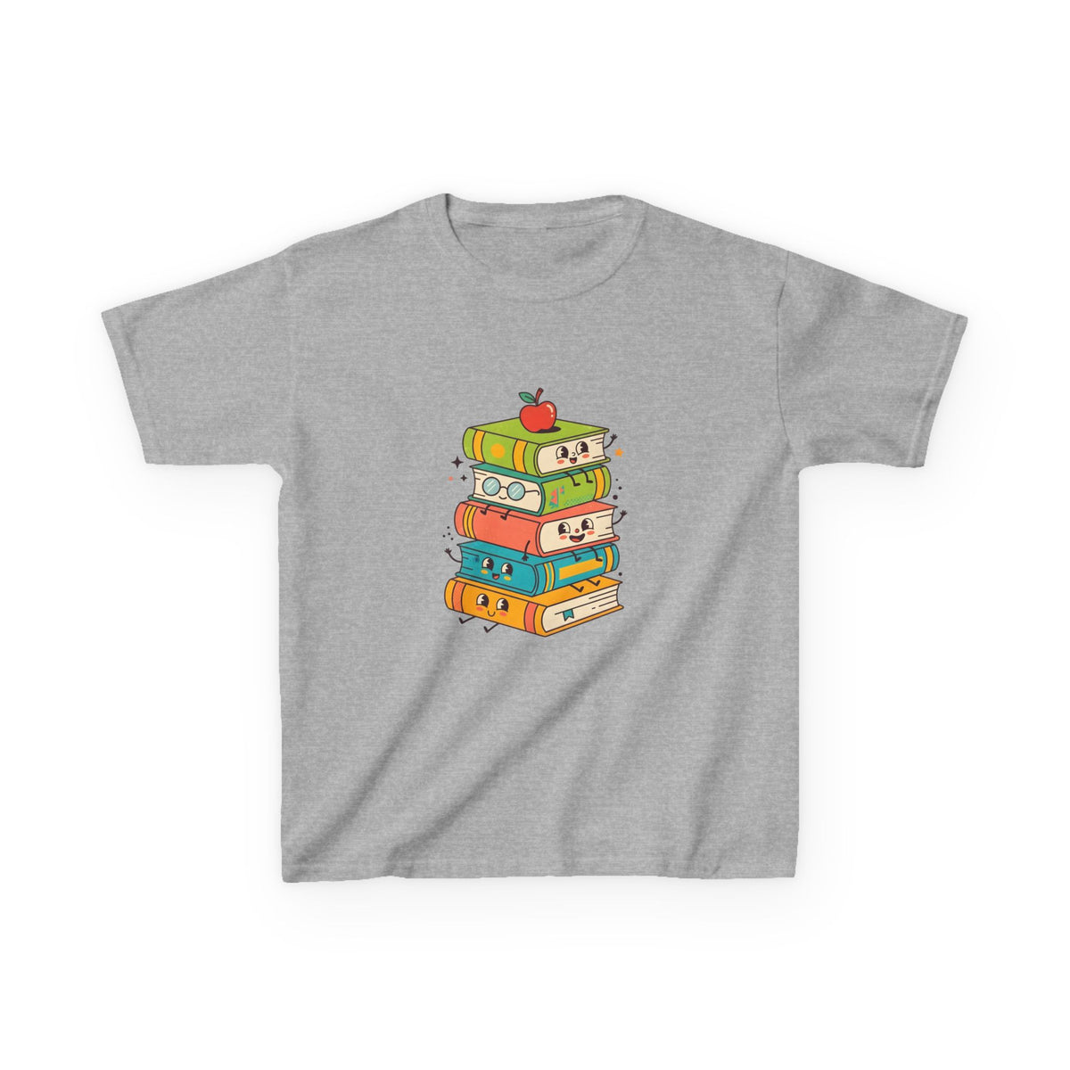 Kids Bookworm Tee - Whimsical Retro Reading & Learning Design