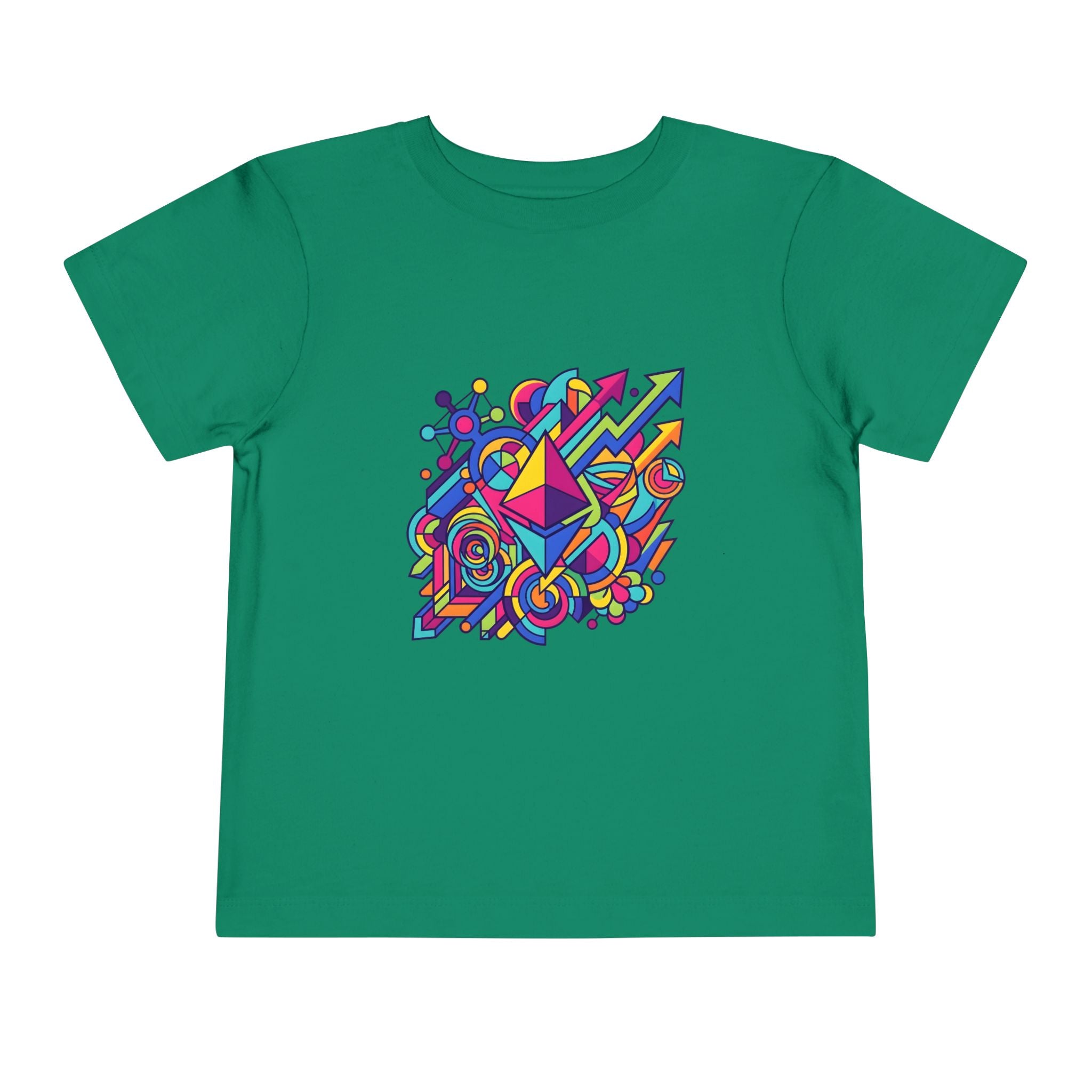 Toddler Crypto Shirt - Neon Geometric Digital Art | Blockchain Kids
